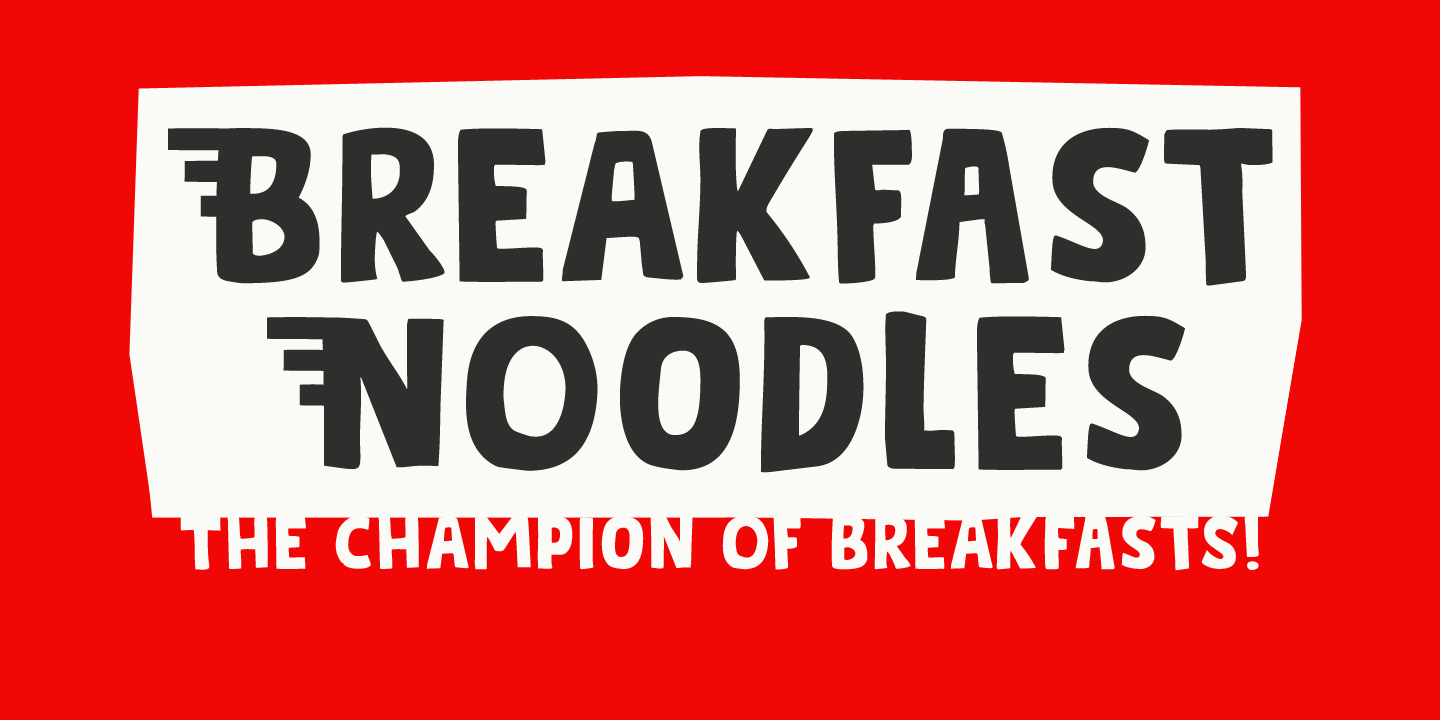 Пример шрифта Breakfast Noodles
